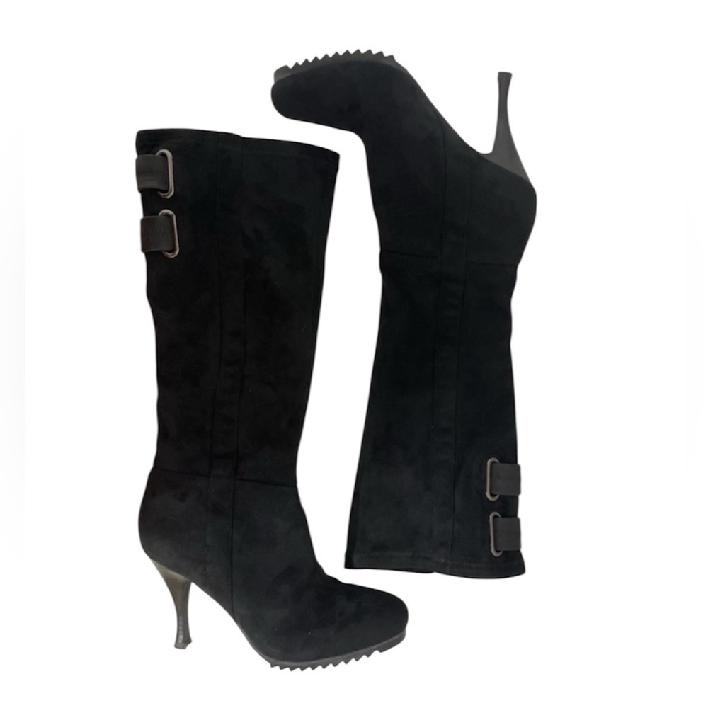 🔥 BCBGeneration PL Bettys Black Faux Suede Tall Womens Boots size 8.5